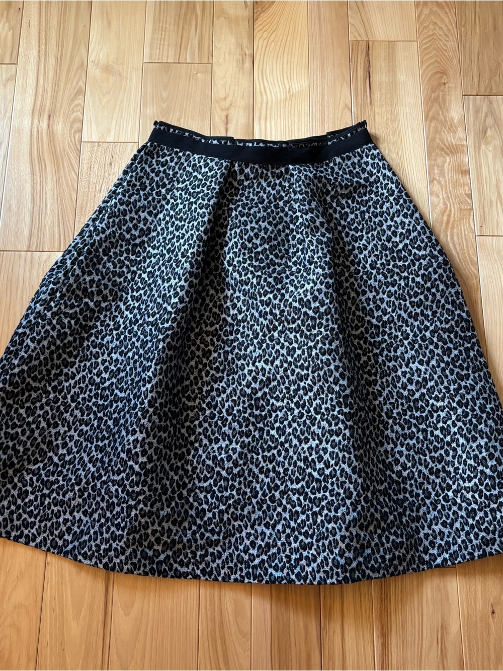 NEW Odeeh Leopard Print Gray Black Cotton Blend Skirt